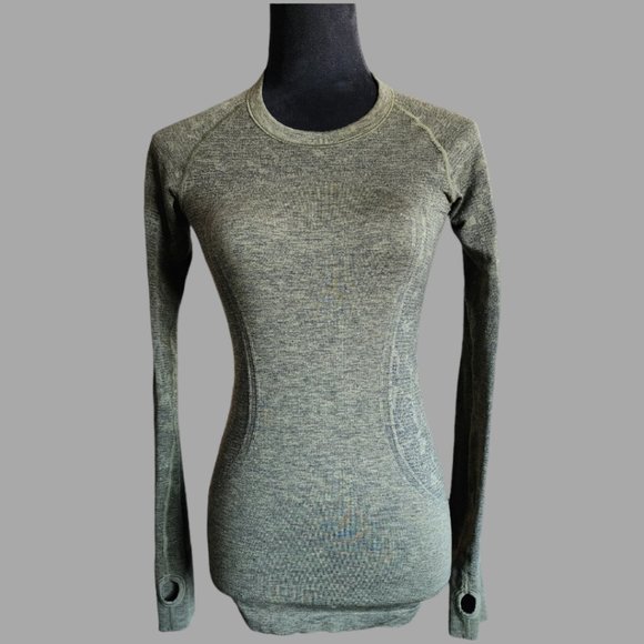 LULULEMON Swiftly Tech Long Sleeve RAINFOREST GREEN TWILL Size 4 - Picture 3 of 6